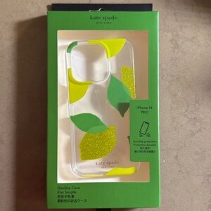 Kate Spade iPhone 14pro clear case with glitter lemons